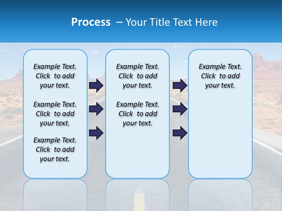 An Empty Road With A Blue Sky And Mountains In The Background PowerPoint Template