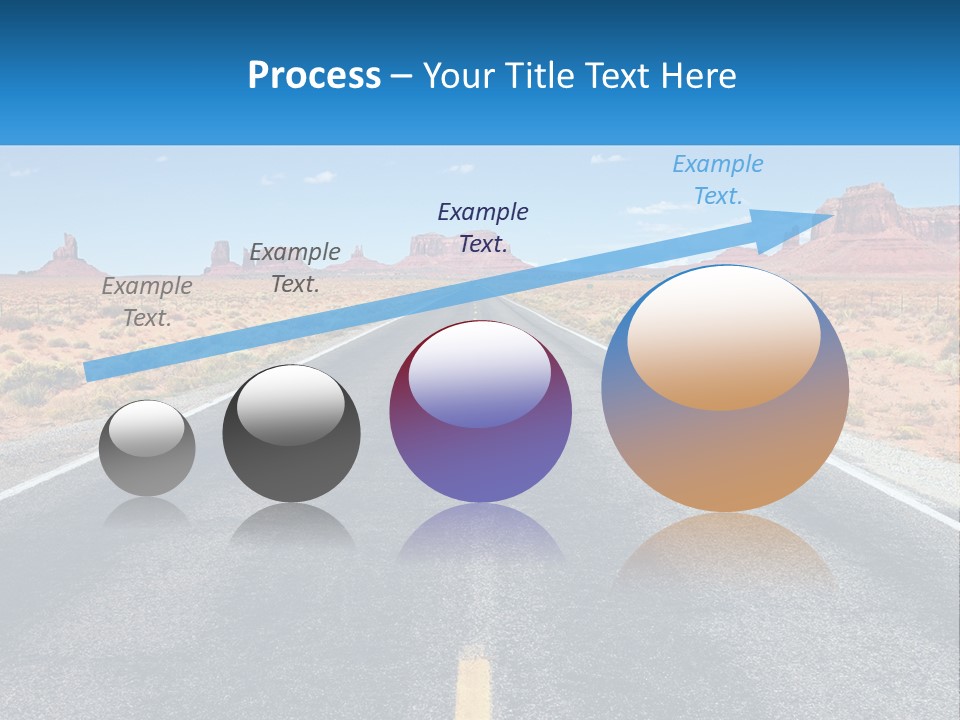 An Empty Road With A Blue Sky And Mountains In The Background PowerPoint Template