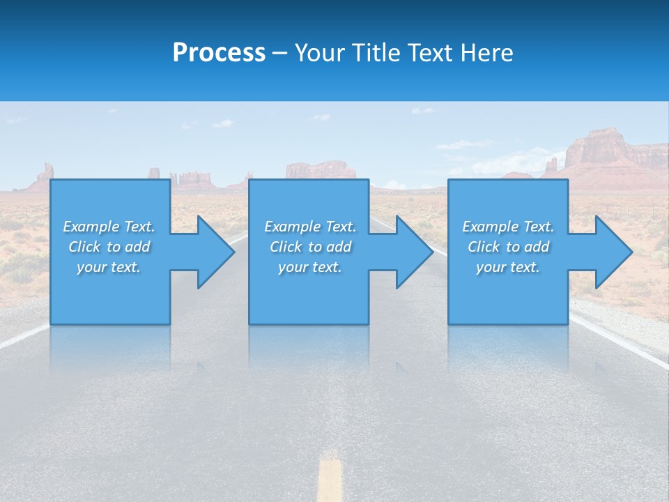 An Empty Road With A Blue Sky And Mountains In The Background PowerPoint Template