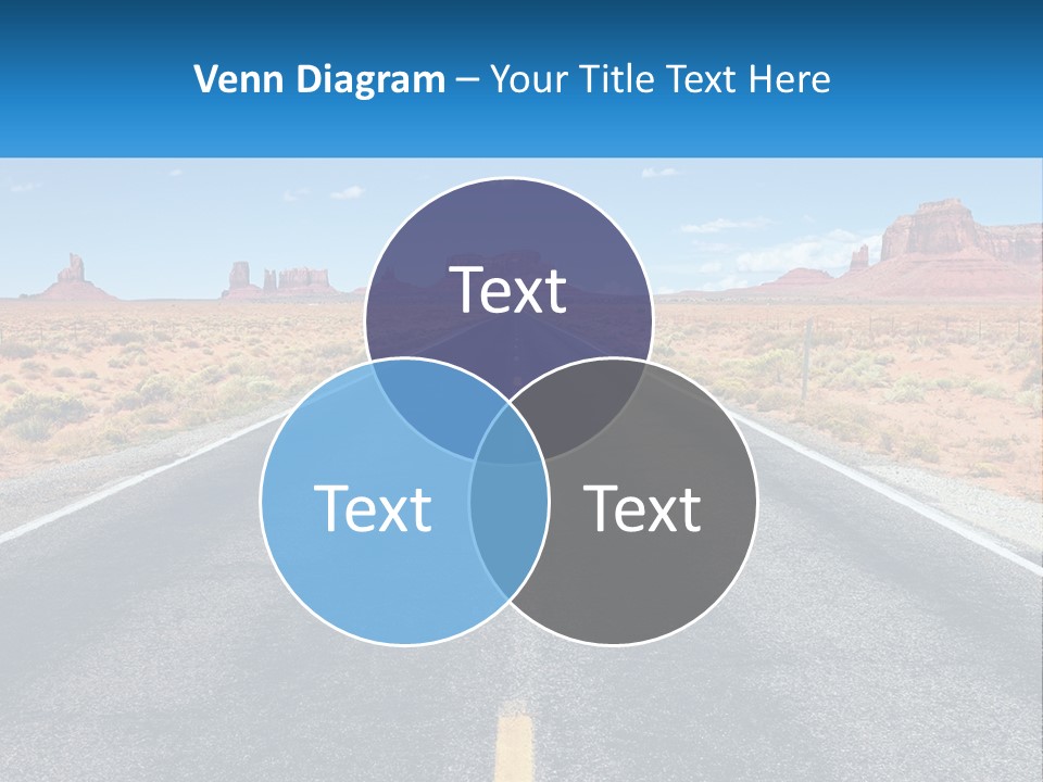 An Empty Road With A Blue Sky And Mountains In The Background PowerPoint Template