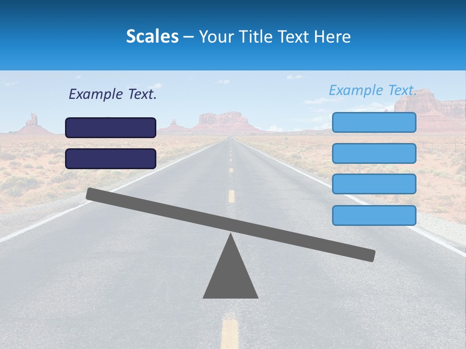 An Empty Road With A Blue Sky And Mountains In The Background PowerPoint Template