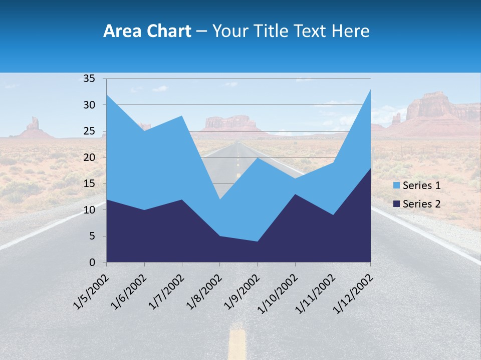 An Empty Road With A Blue Sky And Mountains In The Background PowerPoint Template