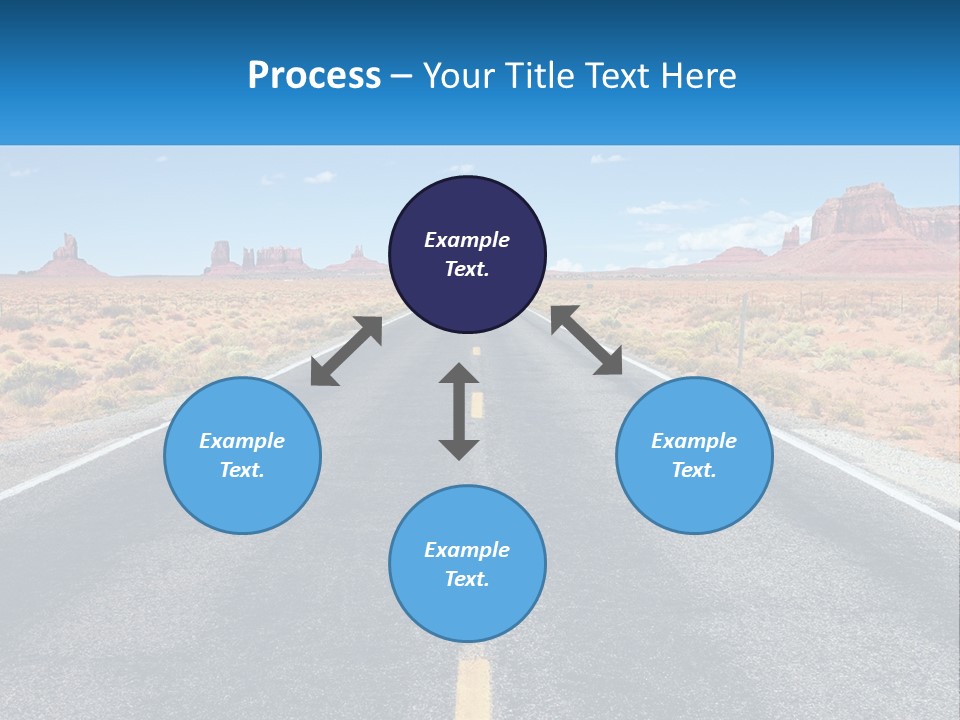 An Empty Road With A Blue Sky And Mountains In The Background PowerPoint Template