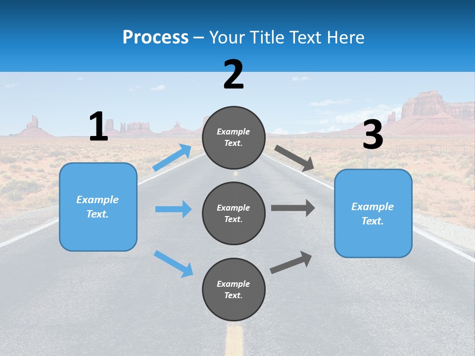 An Empty Road With A Blue Sky And Mountains In The Background PowerPoint Template