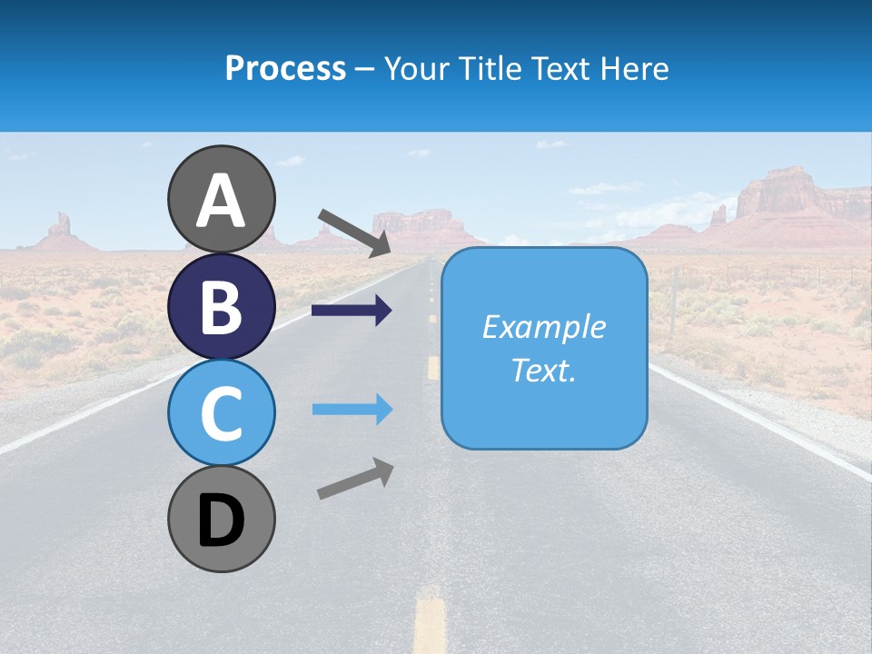 An Empty Road With A Blue Sky And Mountains In The Background PowerPoint Template