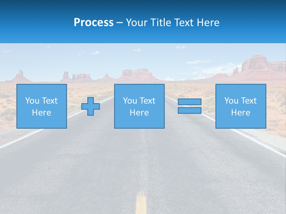 An Empty Road With A Blue Sky And Mountains In The Background PowerPoint Template