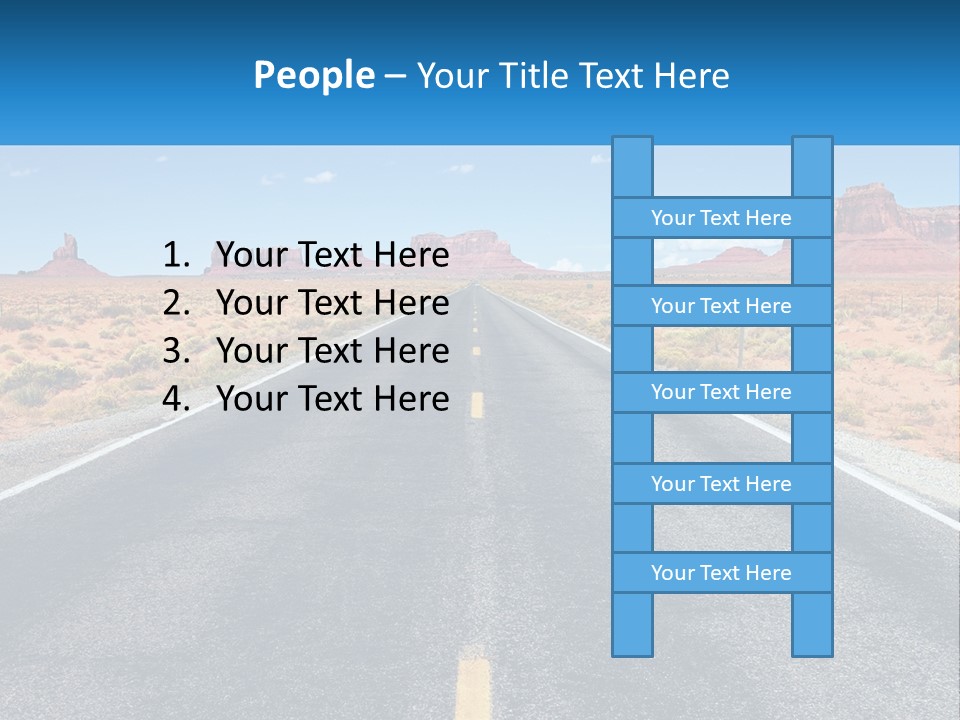 An Empty Road With A Blue Sky And Mountains In The Background PowerPoint Template