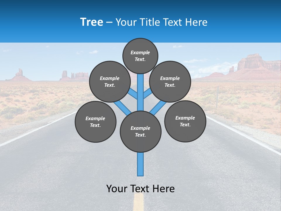 An Empty Road With A Blue Sky And Mountains In The Background PowerPoint Template