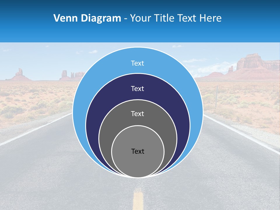 An Empty Road With A Blue Sky And Mountains In The Background PowerPoint Template
