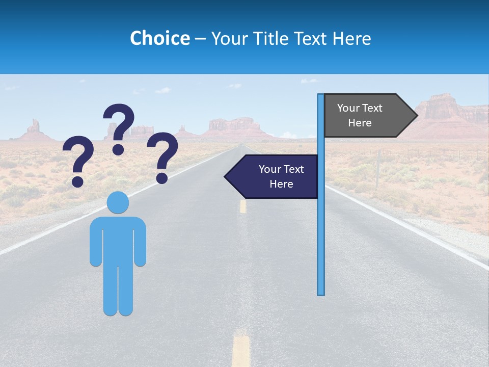 An Empty Road With A Blue Sky And Mountains In The Background PowerPoint Template