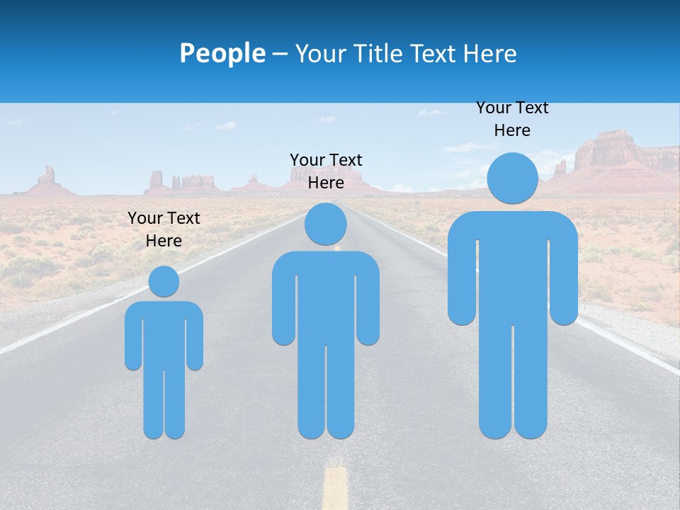 An Empty Road With A Blue Sky And Mountains In The Background PowerPoint Template