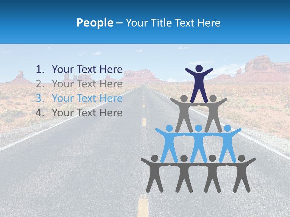 An Empty Road With A Blue Sky And Mountains In The Background PowerPoint Template