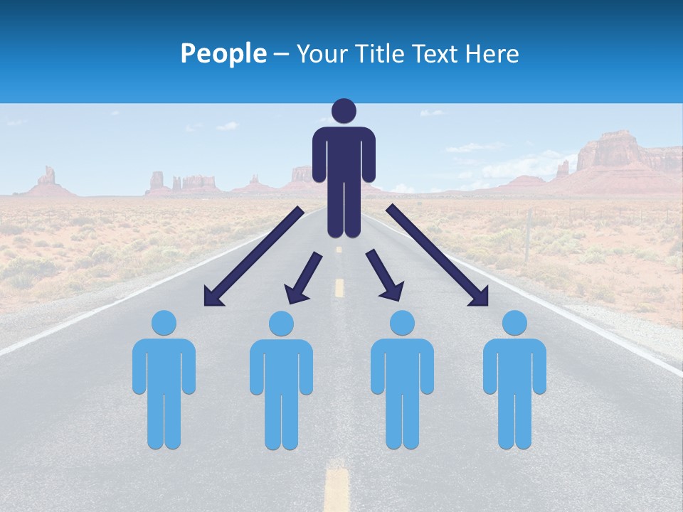 An Empty Road With A Blue Sky And Mountains In The Background PowerPoint Template