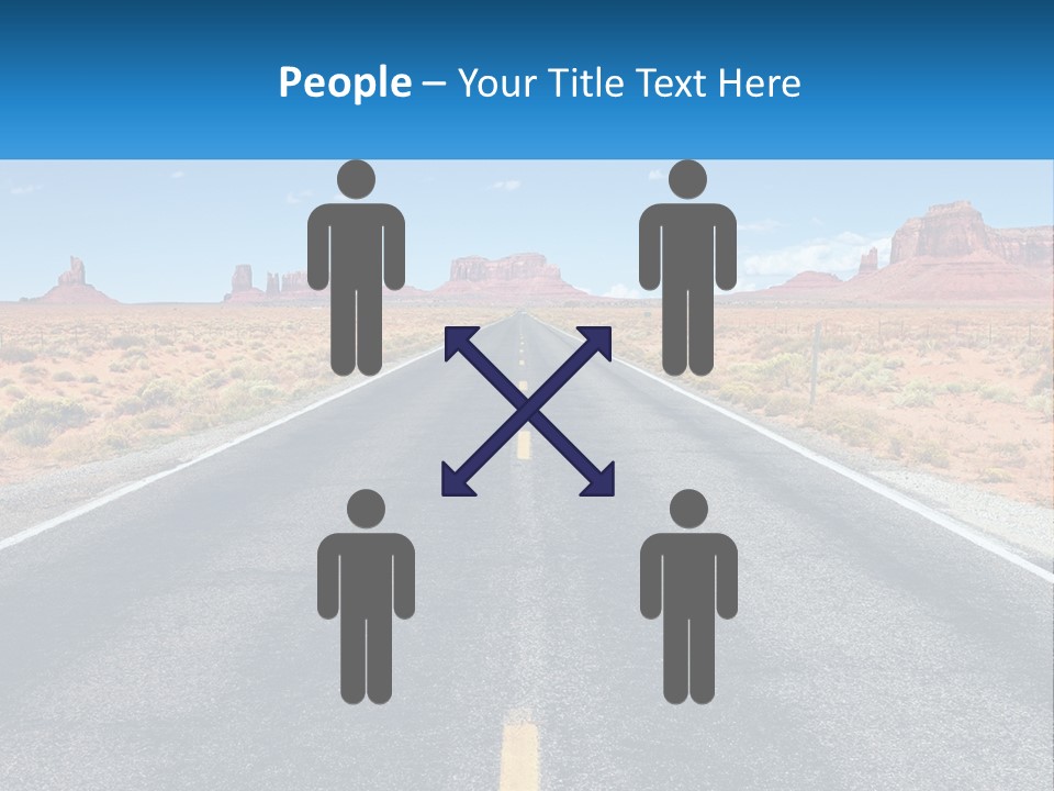 An Empty Road With A Blue Sky And Mountains In The Background PowerPoint Template