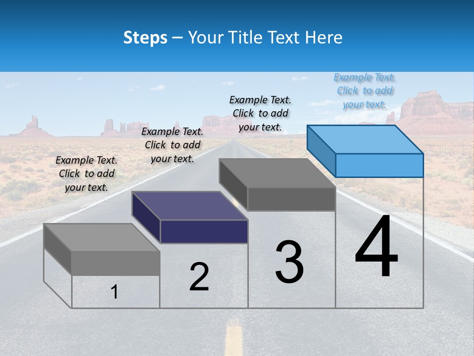 An Empty Road With A Blue Sky And Mountains In The Background PowerPoint Template
