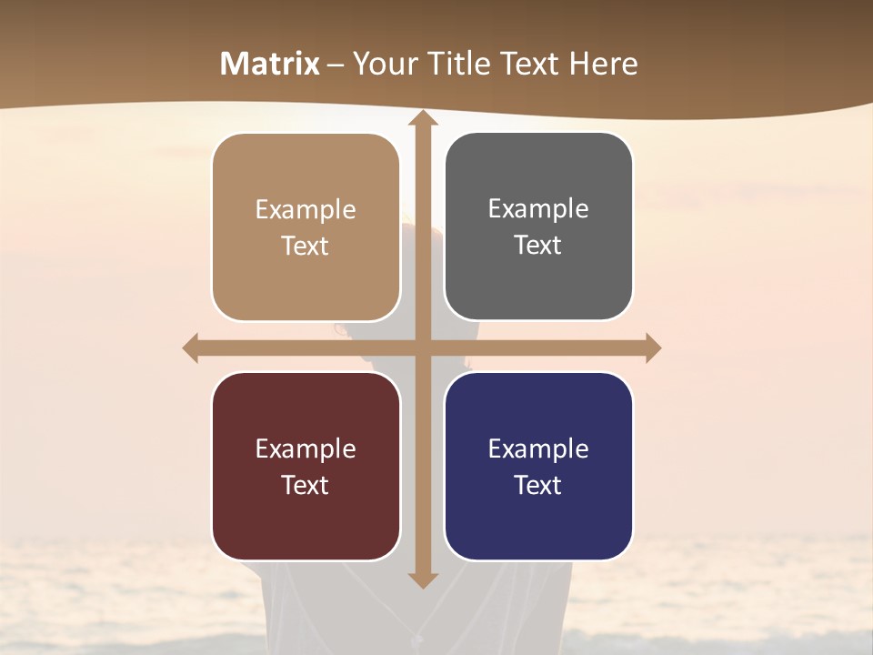 A Woman Sitting On The Beach At Sunset Powerpoint Template PowerPoint Template