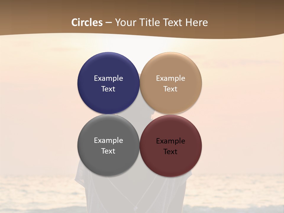 A Woman Sitting On The Beach At Sunset Powerpoint Template PowerPoint Template