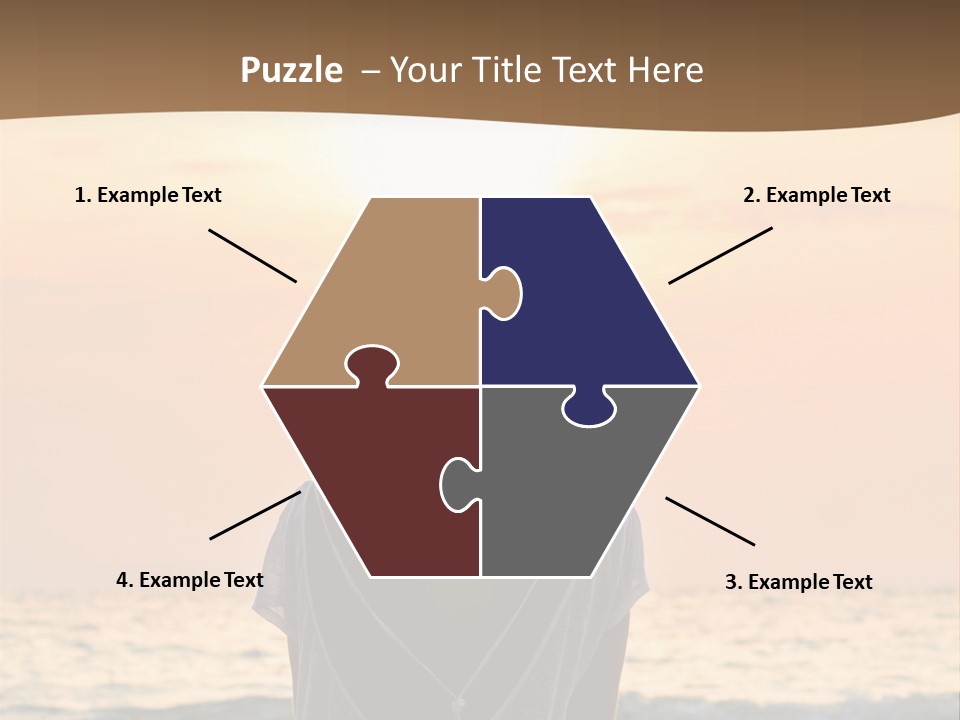 A Woman Sitting On The Beach At Sunset Powerpoint Template PowerPoint Template