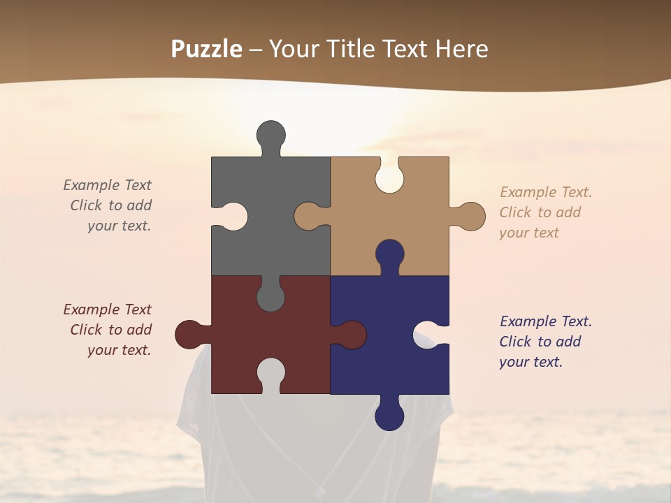 A Woman Sitting On The Beach At Sunset Powerpoint Template PowerPoint Template