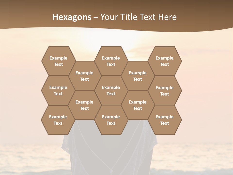 A Woman Sitting On The Beach At Sunset Powerpoint Template PowerPoint Template