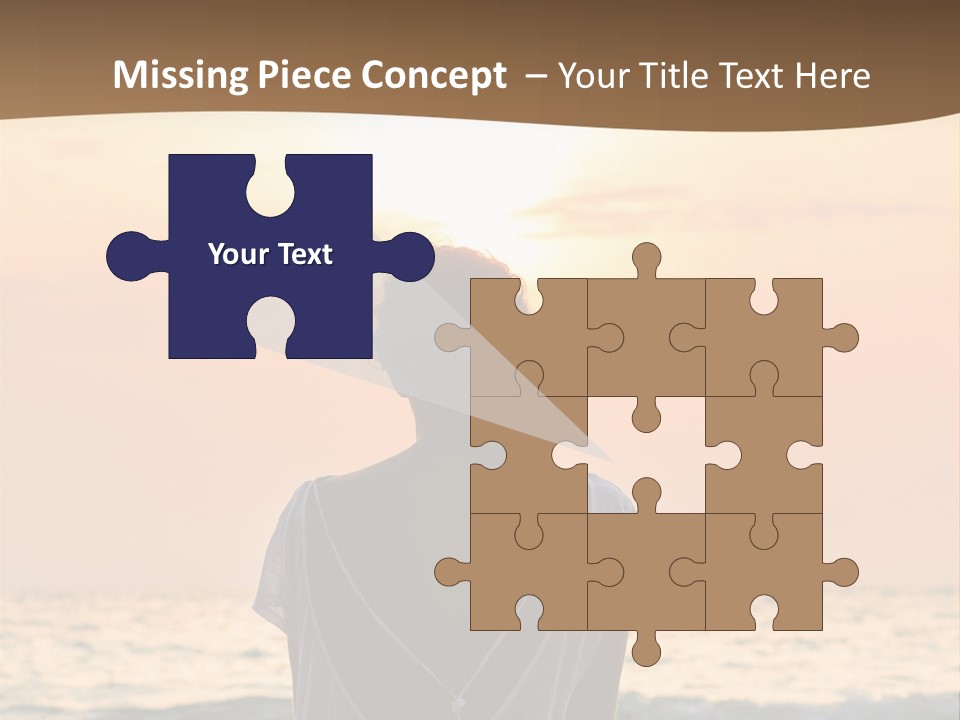 A Woman Sitting On The Beach At Sunset Powerpoint Template PowerPoint Template