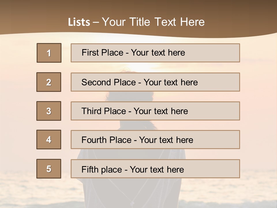 A Woman Sitting On The Beach At Sunset Powerpoint Template PowerPoint Template