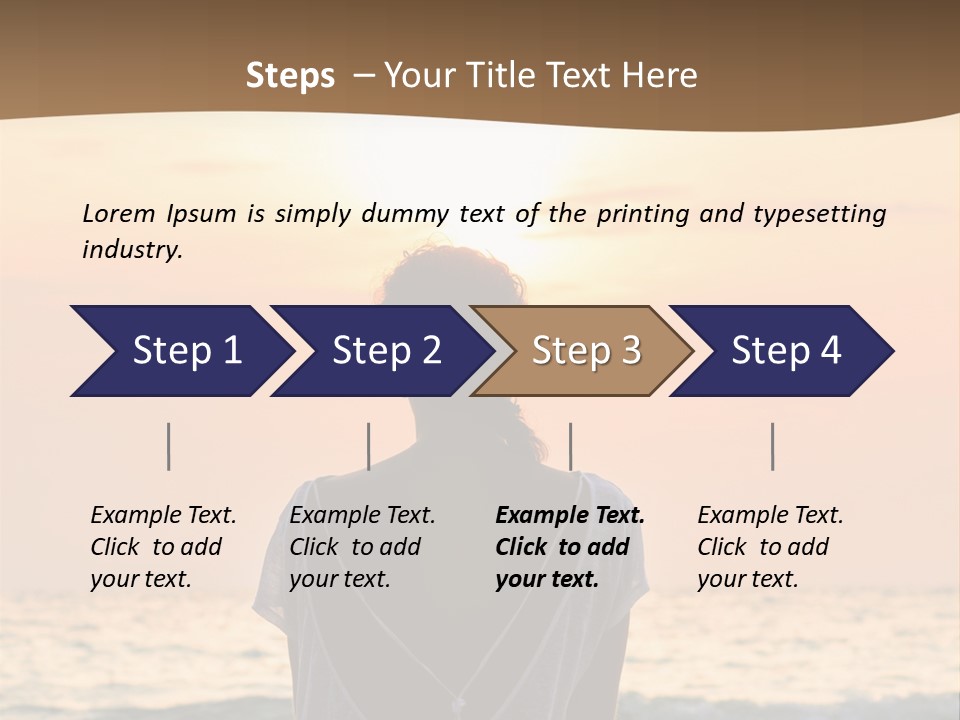 A Woman Sitting On The Beach At Sunset Powerpoint Template PowerPoint Template