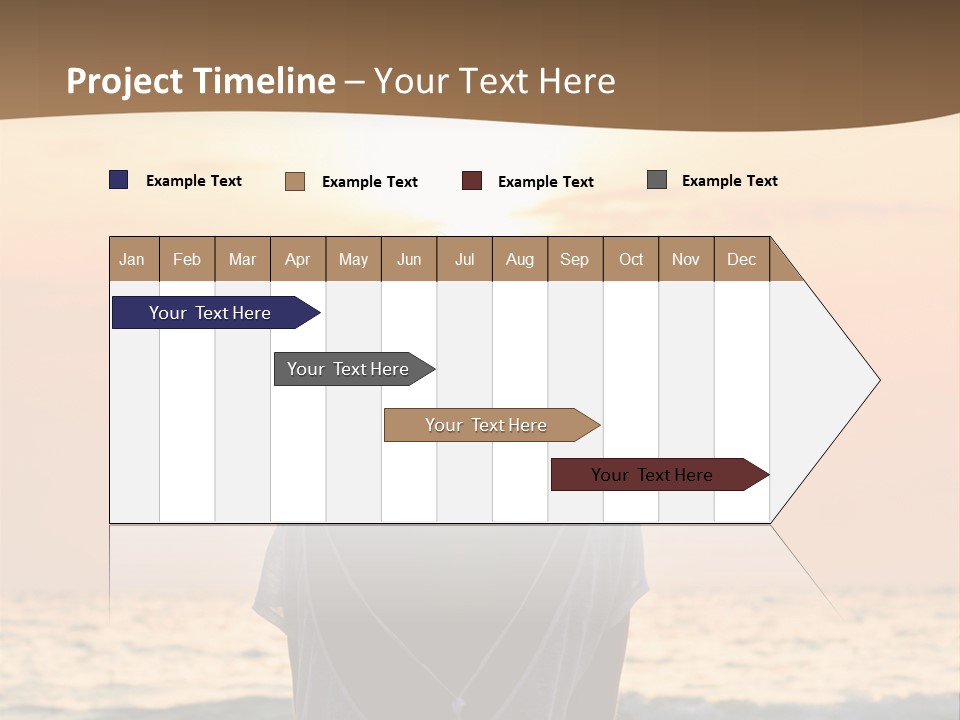 A Woman Sitting On The Beach At Sunset Powerpoint Template PowerPoint Template