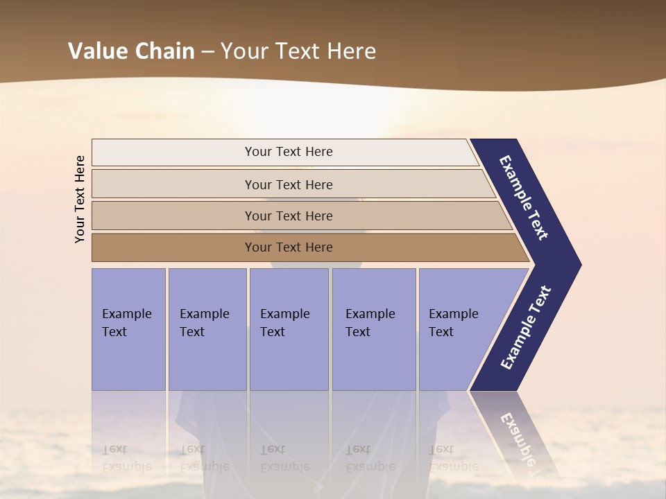 A Woman Sitting On The Beach At Sunset Powerpoint Template PowerPoint Template