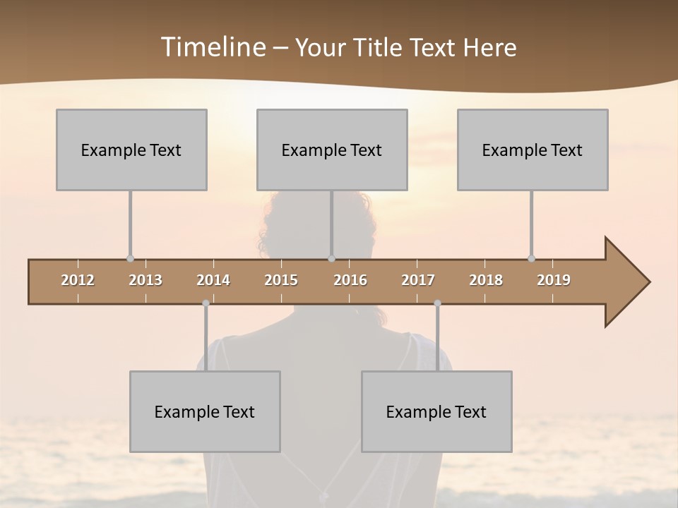 A Woman Sitting On The Beach At Sunset Powerpoint Template PowerPoint Template