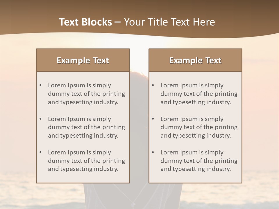 A Woman Sitting On The Beach At Sunset Powerpoint Template PowerPoint Template