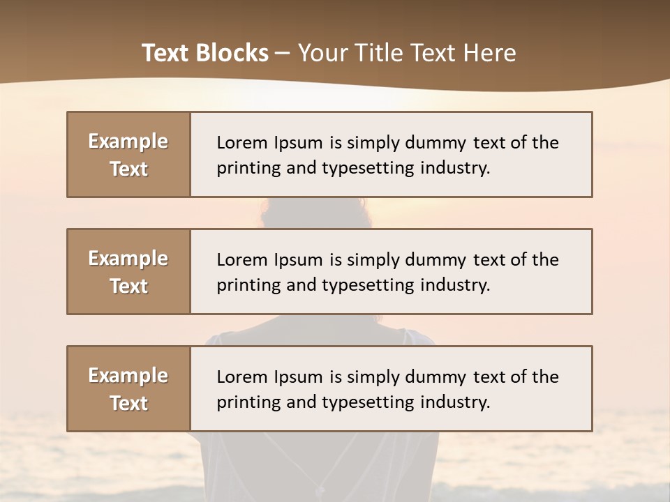 A Woman Sitting On The Beach At Sunset Powerpoint Template PowerPoint Template