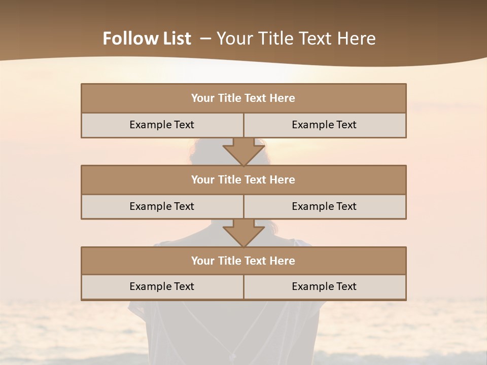 A Woman Sitting On The Beach At Sunset Powerpoint Template PowerPoint Template