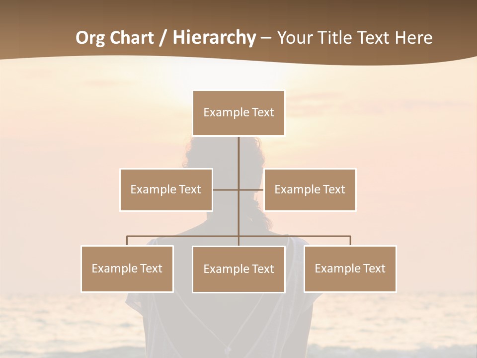 A Woman Sitting On The Beach At Sunset Powerpoint Template PowerPoint Template