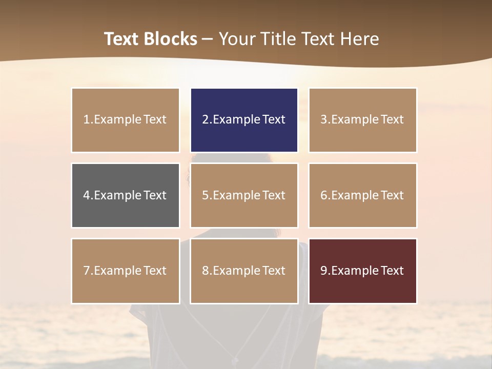 A Woman Sitting On The Beach At Sunset Powerpoint Template PowerPoint Template