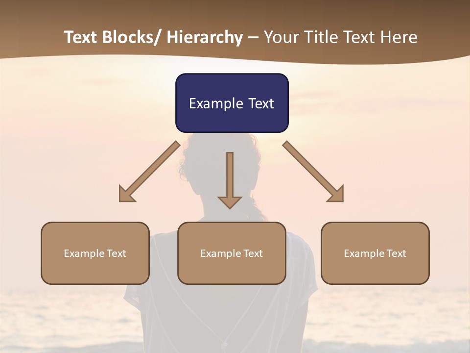 A Woman Sitting On The Beach At Sunset Powerpoint Template PowerPoint Template