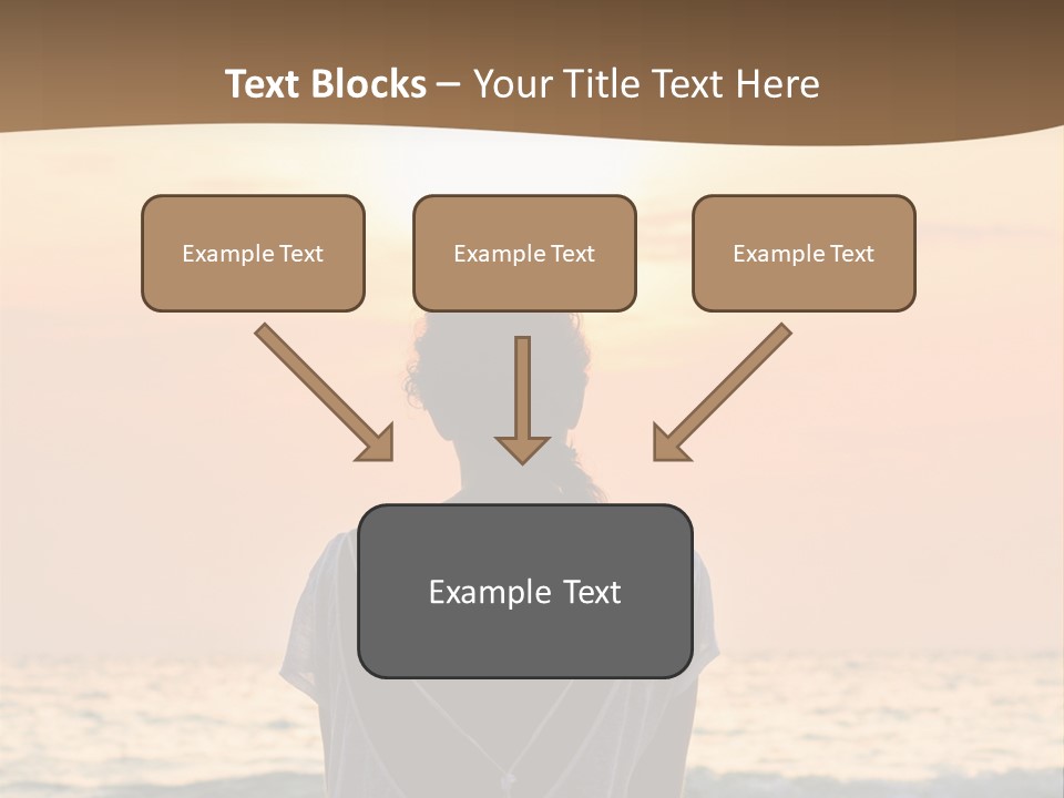 A Woman Sitting On The Beach At Sunset Powerpoint Template PowerPoint Template