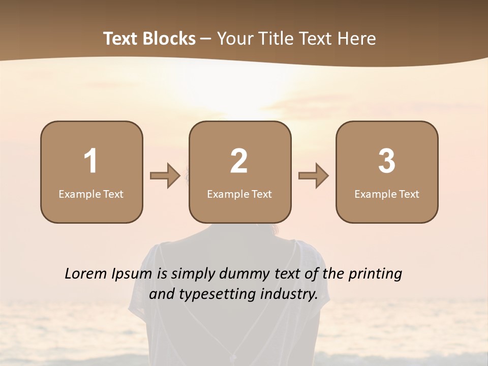 A Woman Sitting On The Beach At Sunset Powerpoint Template PowerPoint Template