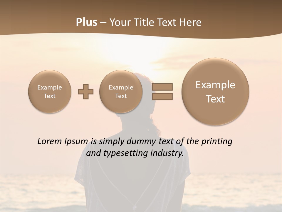 A Woman Sitting On The Beach At Sunset Powerpoint Template PowerPoint Template