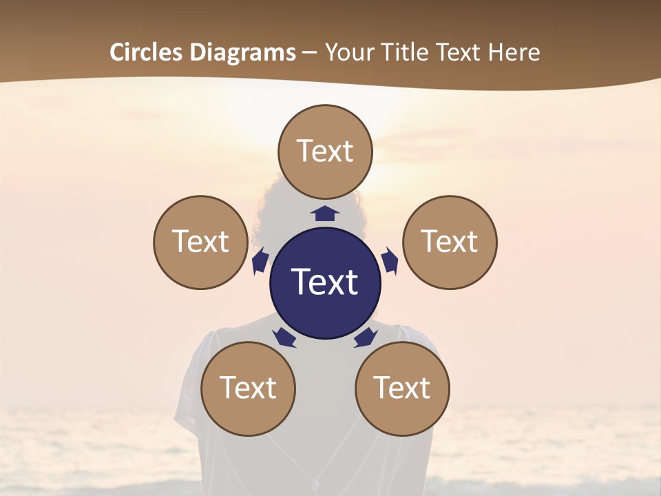 A Woman Sitting On The Beach At Sunset Powerpoint Template PowerPoint Template