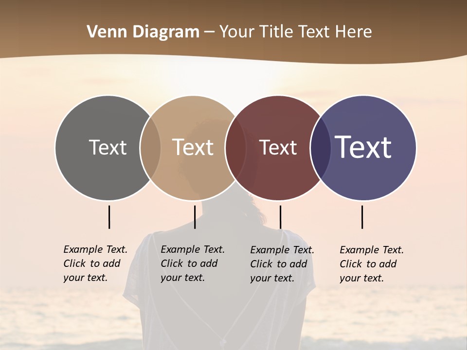 A Woman Sitting On The Beach At Sunset Powerpoint Template PowerPoint Template