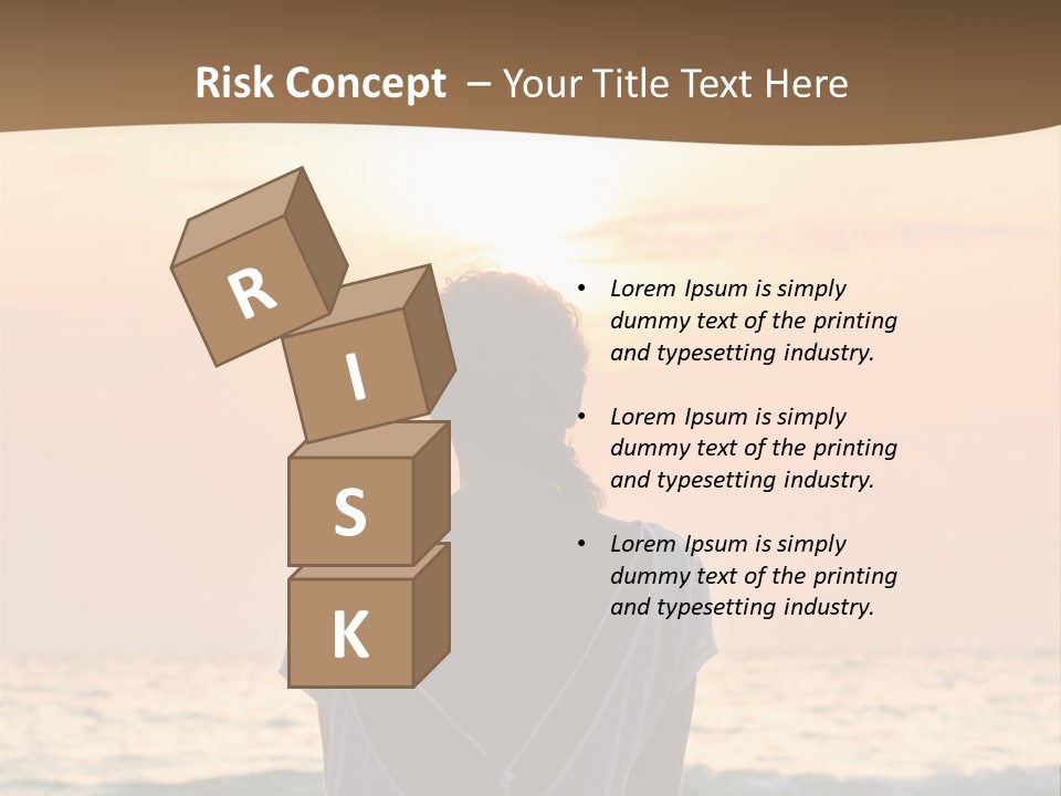 A Woman Sitting On The Beach At Sunset Powerpoint Template PowerPoint Template