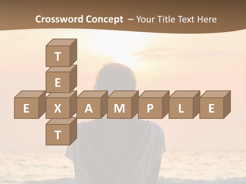 A Woman Sitting On The Beach At Sunset Powerpoint Template PowerPoint Template