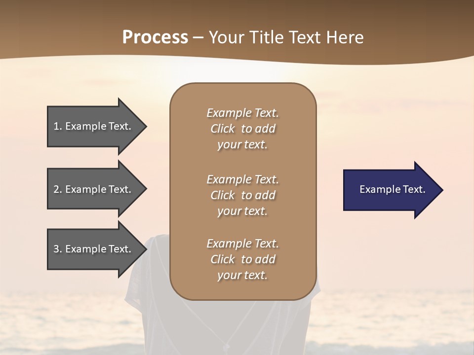 A Woman Sitting On The Beach At Sunset Powerpoint Template PowerPoint Template