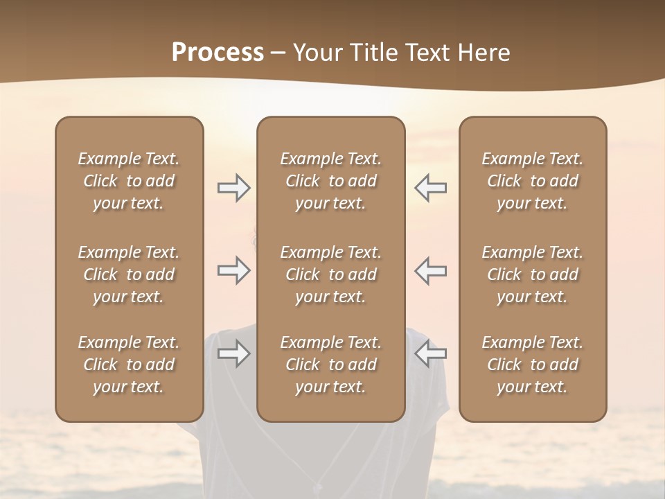 A Woman Sitting On The Beach At Sunset Powerpoint Template PowerPoint Template