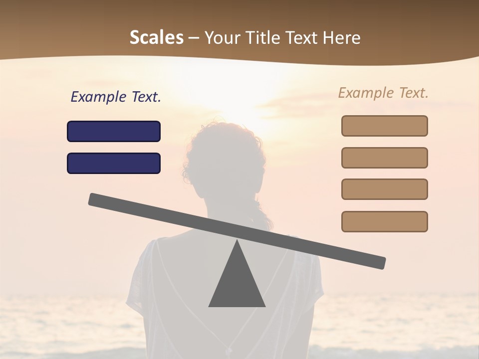 A Woman Sitting On The Beach At Sunset Powerpoint Template PowerPoint Template