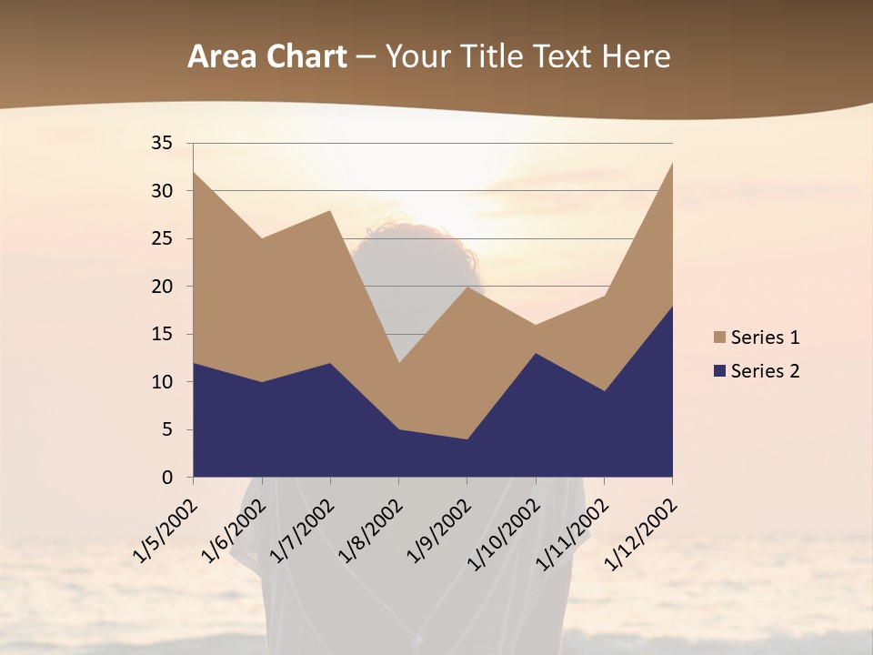 A Woman Sitting On The Beach At Sunset Powerpoint Template PowerPoint Template