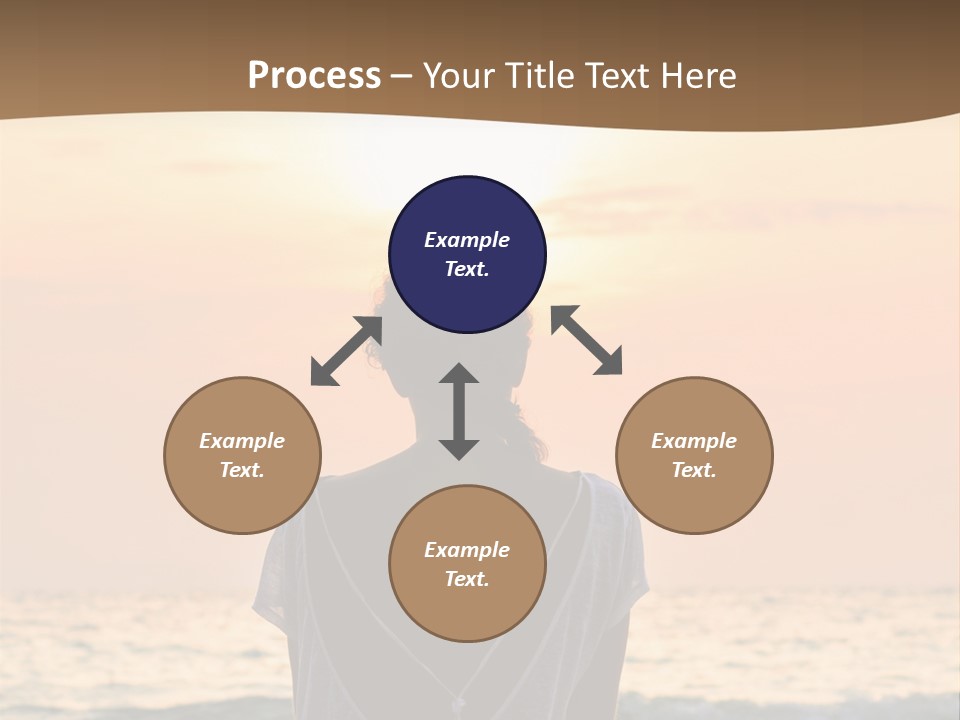 A Woman Sitting On The Beach At Sunset Powerpoint Template PowerPoint Template