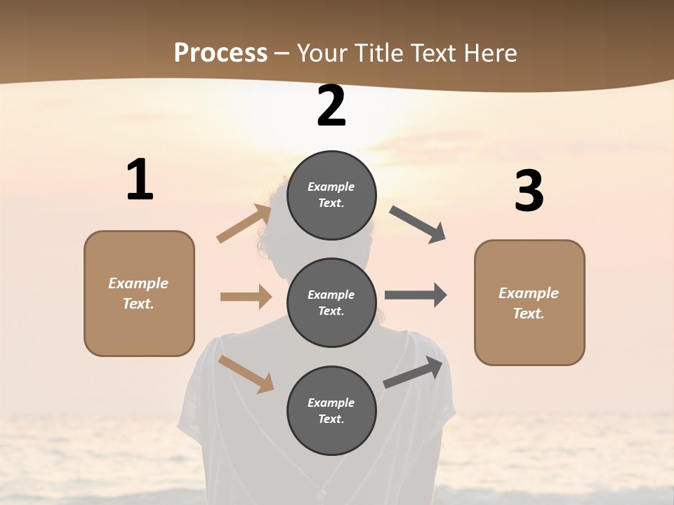 A Woman Sitting On The Beach At Sunset Powerpoint Template PowerPoint Template