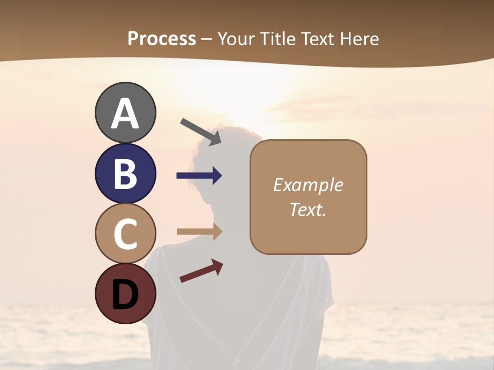 A Woman Sitting On The Beach At Sunset Powerpoint Template PowerPoint Template